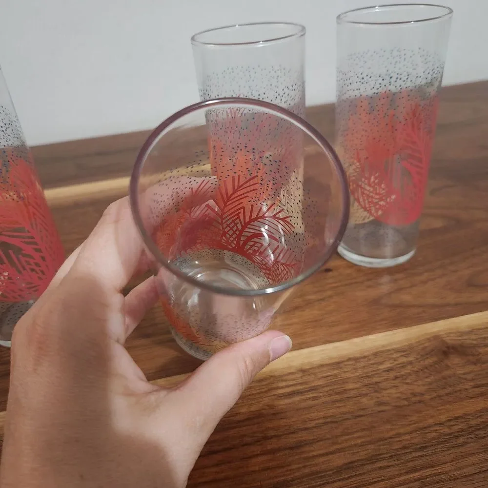 Fishs Eddy Tumbler Glasses Set of 4 Todd Oldham Charley Harper Undersea Coral